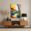 Aquarelle, paysage 26, art mural en métal brun