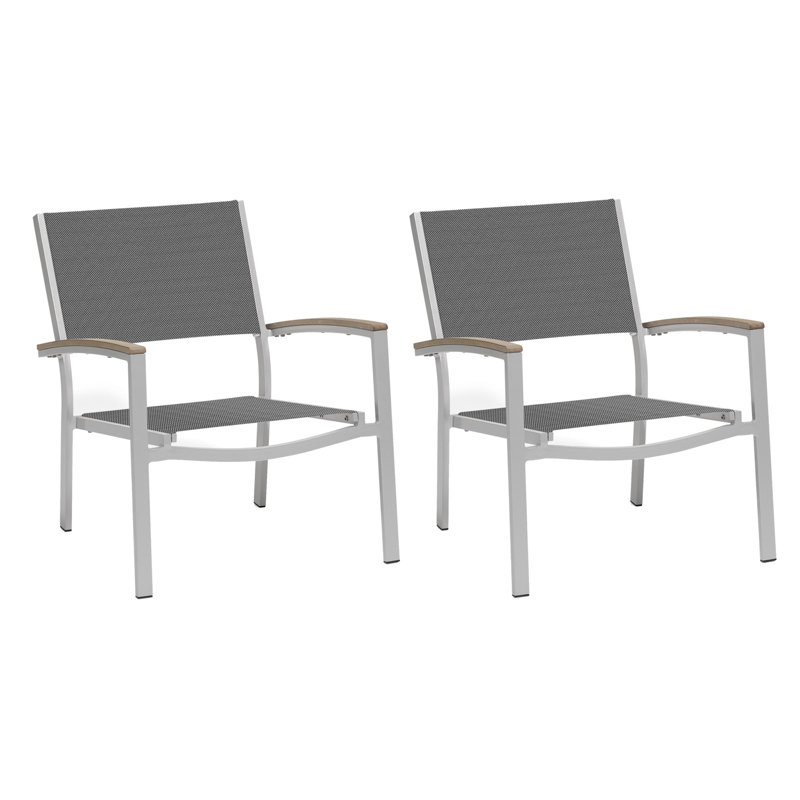 Travira Sling Lounge Chair, Teak, Titanium