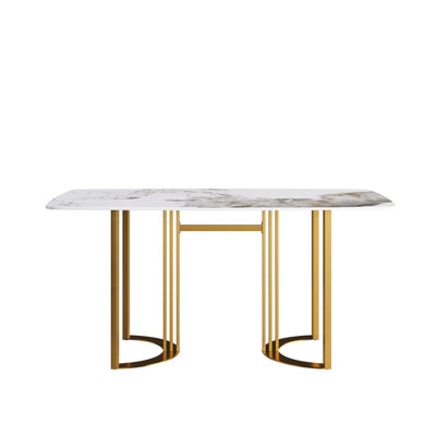 63" White Curved Table - 6 Seater, Sintered Stone Dining Non-deforming