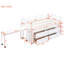 Lit mezzanine simple blanc avec bureau latéral et 4 tiroirs, bureau à tiroirs, blanc-164381229-164381230