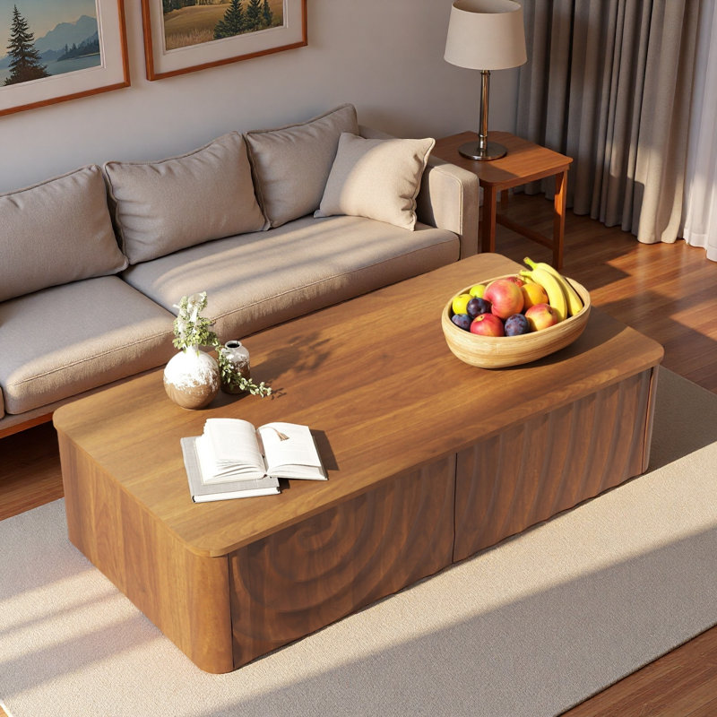 Table basse 2 tiroirs Modern, Brun