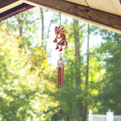 Reiny 28" Long Kokopelli Copper and Gem Wind Chime  Unique Gifts