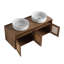 Meuble-lavabo 48 po avec lavabo d'art en céramique, 4 portes à fermeture douce, fixation à flotteur