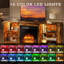 58" Fireplace TV Stand for TVs up to 65" , Modern Entertainment Center with 18'' Electric Fireplace & Remote,Media TV Console for Living Room with Led Lights, Adjustable Glass Shelves and Storage Cabinets-456440866