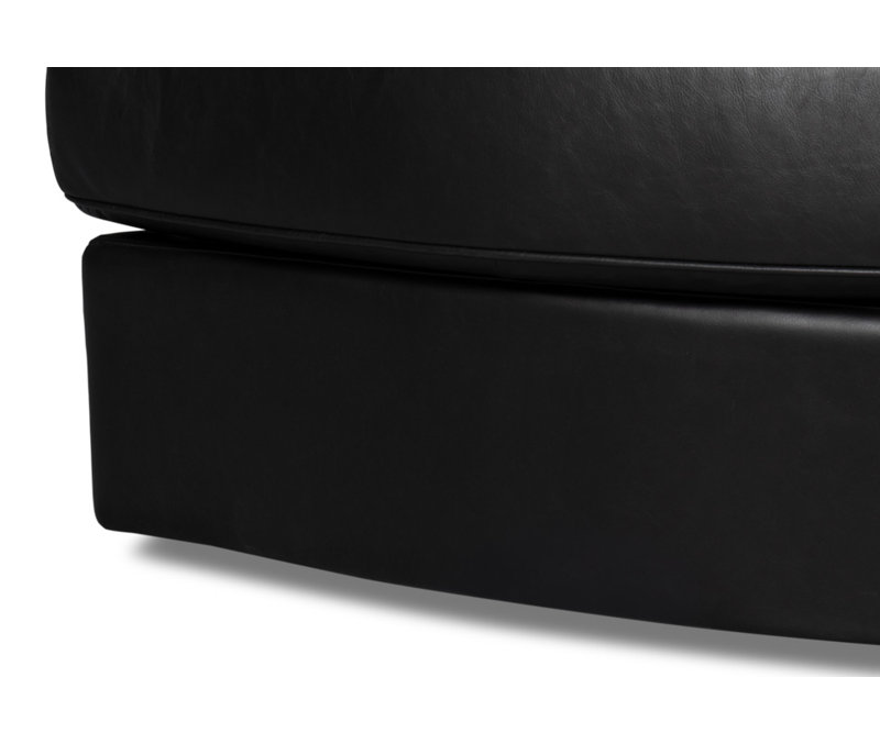 Scoth Swivel Armchair, Black Genuine Leather