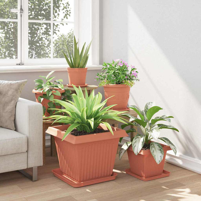 Plant Stand, Brick Red, 2.5cm H x 36cm W x 36cm D