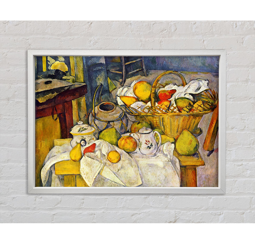 Cezanne Stillleben mit Obstkorb - Druck