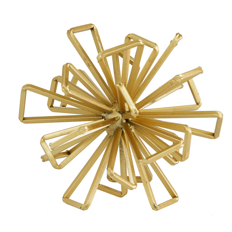 Graidy 3 Piece Gold Metal Geometric Sculpture Set