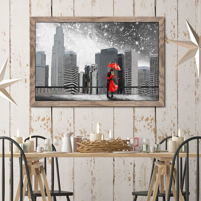 «Winter Romance», reproduction d'impression encadrée, H 21,5 po x l 27,5 po x P 0,75 po, Cadre taupe délavé
