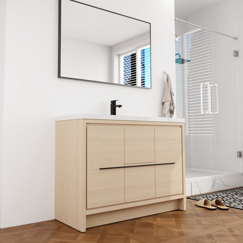 Meuble-lavabo simple 48 po avec plateau en résine, 48"