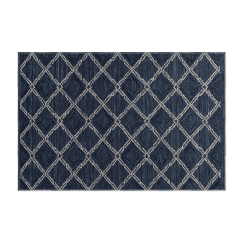 Trellis Gray Indoor and Outdoor Area Rug, Rectangle 8' x 10'