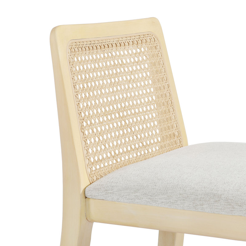 Tabouret de bar Monarch, Blanc / Naturel