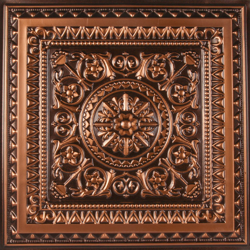 La Scala Antique Copper Faux Tin 2x4 ft Ceiling Tile