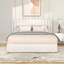 Lit plateforme tapissier grand avec rangement Anda