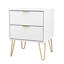 Turah 2 Drawer Bedside Cabinet (Ready Assembled)-1665577657