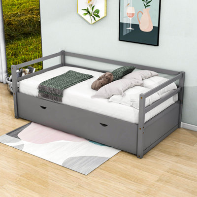 Ekaoluchuku Twin Size Wood Daybed with Trundle