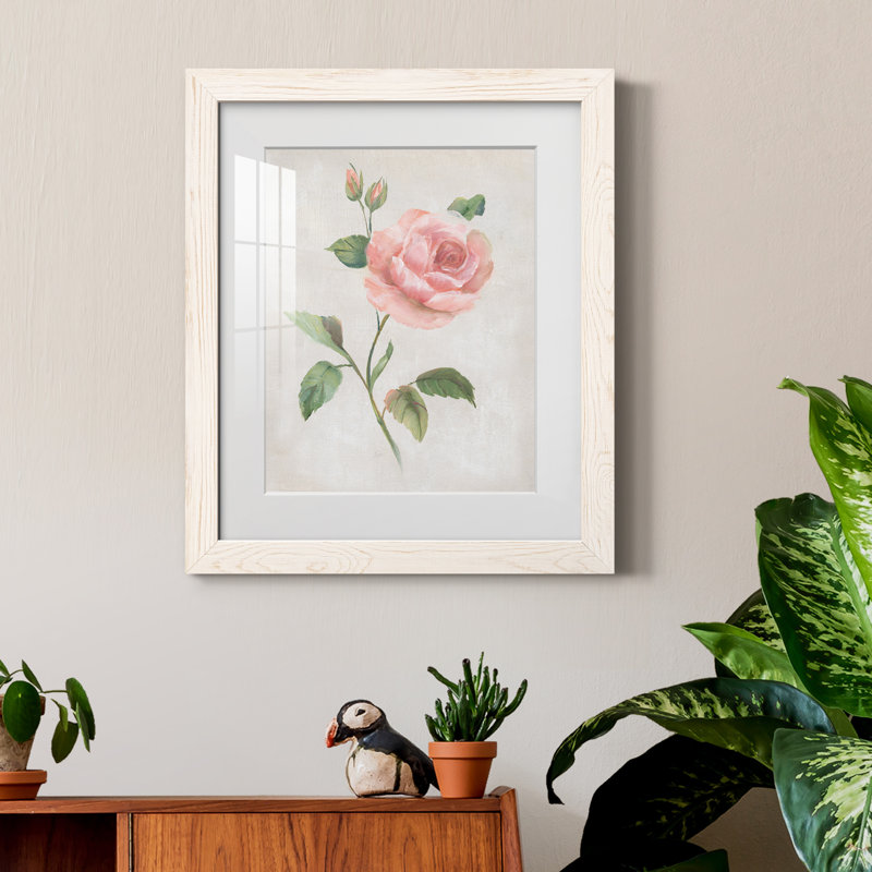 Grandiflora I - peinture encadrée, Cadre blanc, H 20 po x l 17 po x P 1,5 po