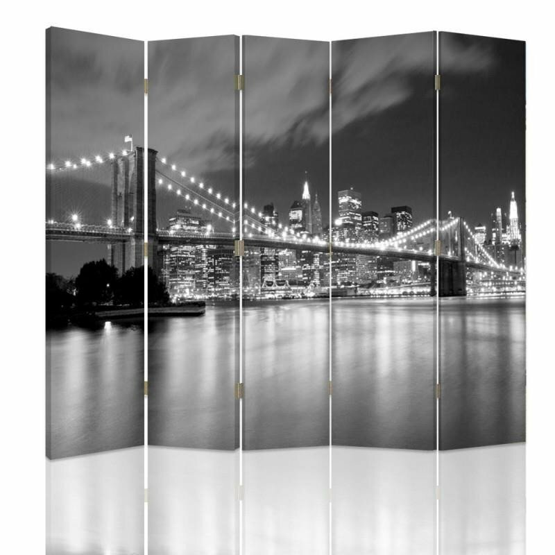 Paravent Panorama mit Brooklyn Bridge mit 5 Paneelen