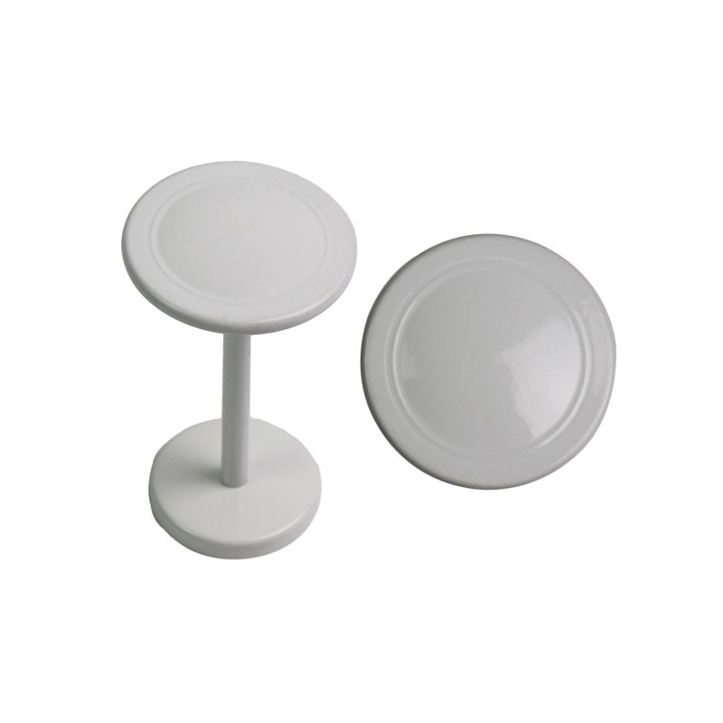 Retenue de rideau à bouton médaillon, Blanc lustré