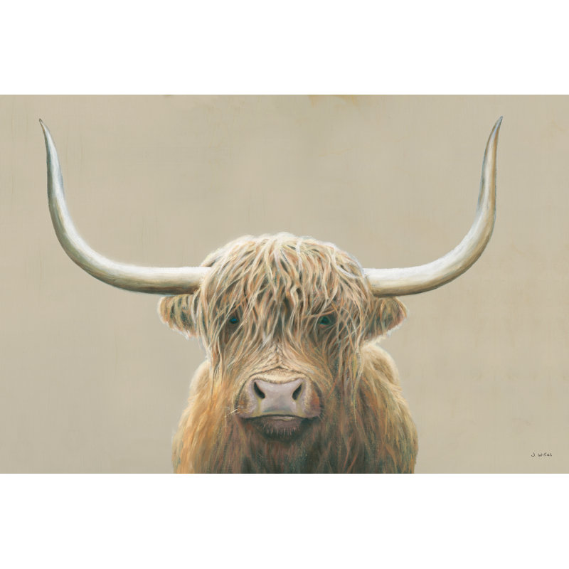 Highland Cow Neutral by James Wiens - Wrapped Canvas Print, 81cm H x 122cm W  