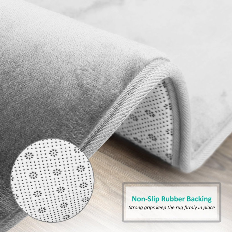 Ultra Soft and Absorbent Memory Foam Contour Mat with Non-Slip Backing, Silver/Gray