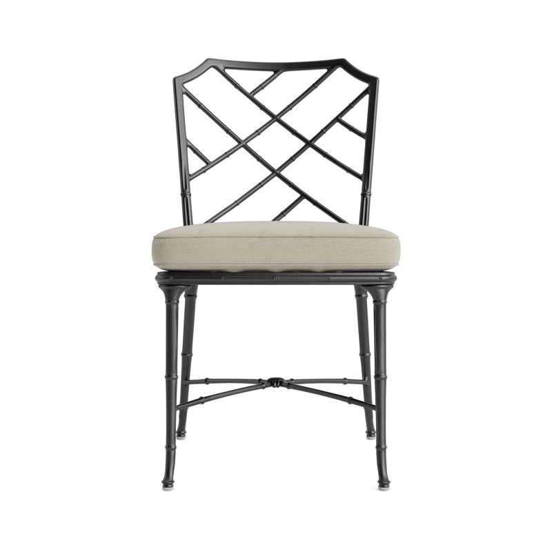 Calcutta Outdoor Dining Side Chair, Fusion Clay, Textured Pewter, Brown