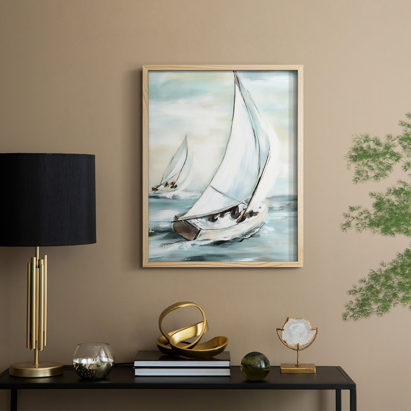 NAUTICAL Series LII, reproduction encadrée - bois massif, H 11 po x l 9 po, Naturel