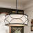 3-Light Modern Black Fabric Drum Pendant Light