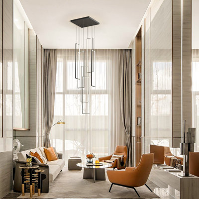 Keysha 6-Light Aluminum Dimmable Chandelier with Integrated LED