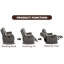 Ensemble de salon inclinable manuel en similicuir 4 pièces avec porte-gobelet caché-1328537708-1328537711