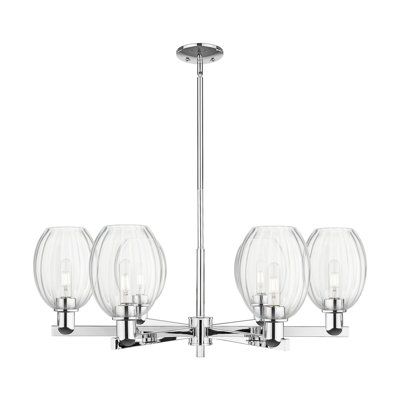 Hailsham - 6 Light Bell Shade Stem Hung Chandelier