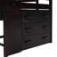 Lit mezzanine simple avec armoire et tablette - Espresso