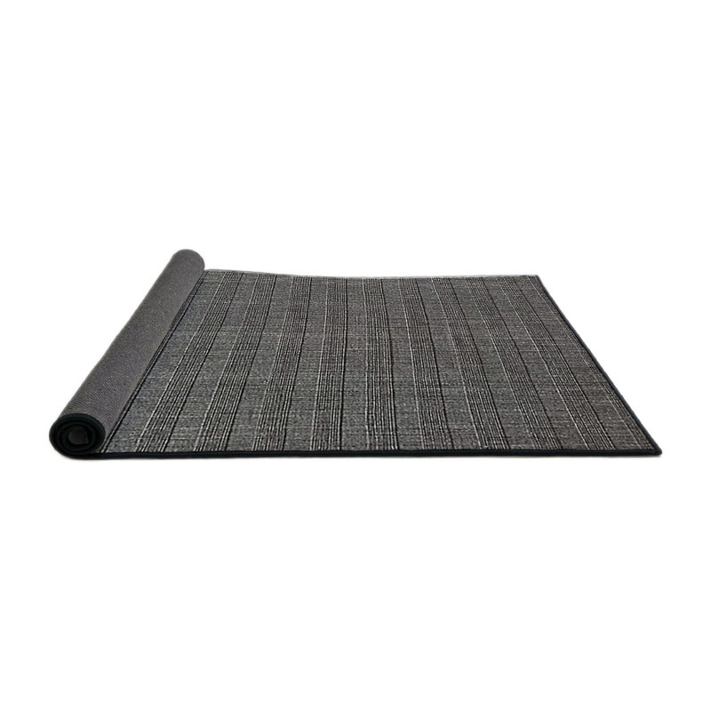 Tapis rayé gris foncé Krahn, Rond 7 pi