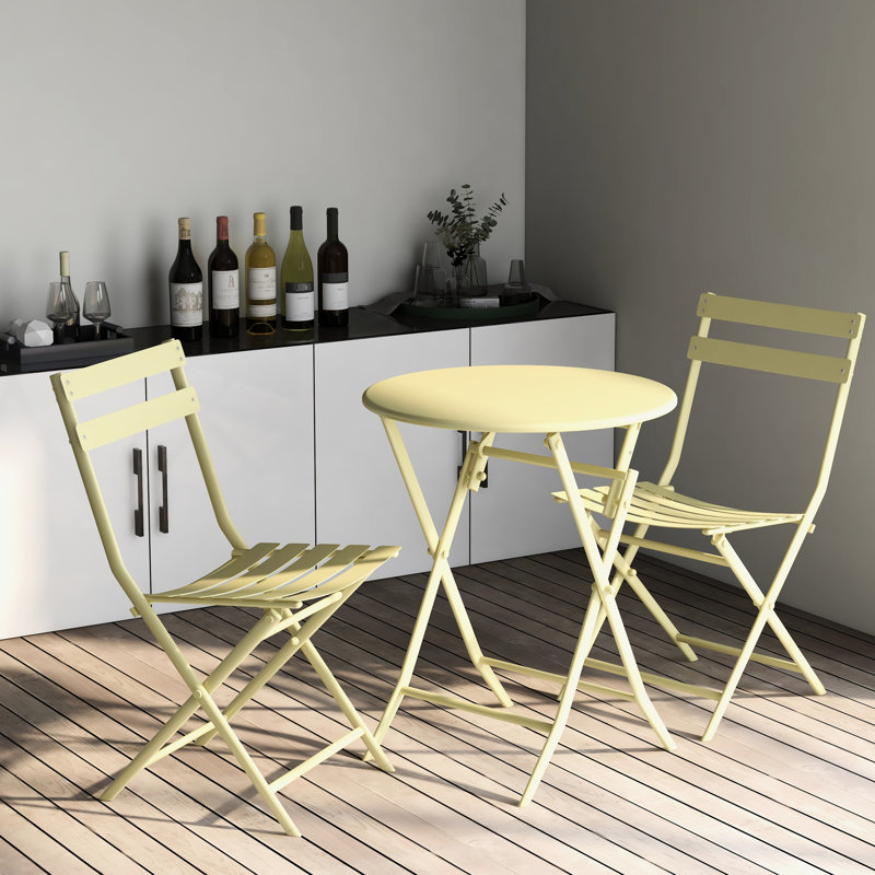 Ensemble bistro et patio jaune 3 pièces