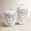 Ensemble de 2 vases bleus et blancs