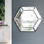 Miroir mural hexagonal 20 po x 18 po avec design contemporain en verre, miroir décoratif pour le salon, l'entrée, la chambre à coucher-951643117