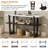 Retro Elegant Console Table with Marble-Effect Top and Versatile Storage Solutions-768201784