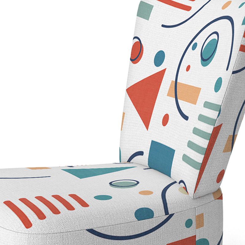 Multicolor Trendy Geometric - Upholstered Patterned Accent Side Chair