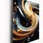 Horloge murale surdimensionnée en or blanc et or blanc avec spirale liquide abstraite I-99636535