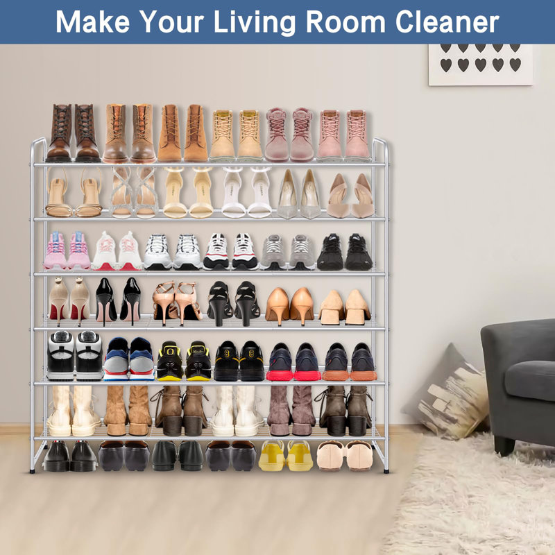 42 Pair Shoe Rack, Gray