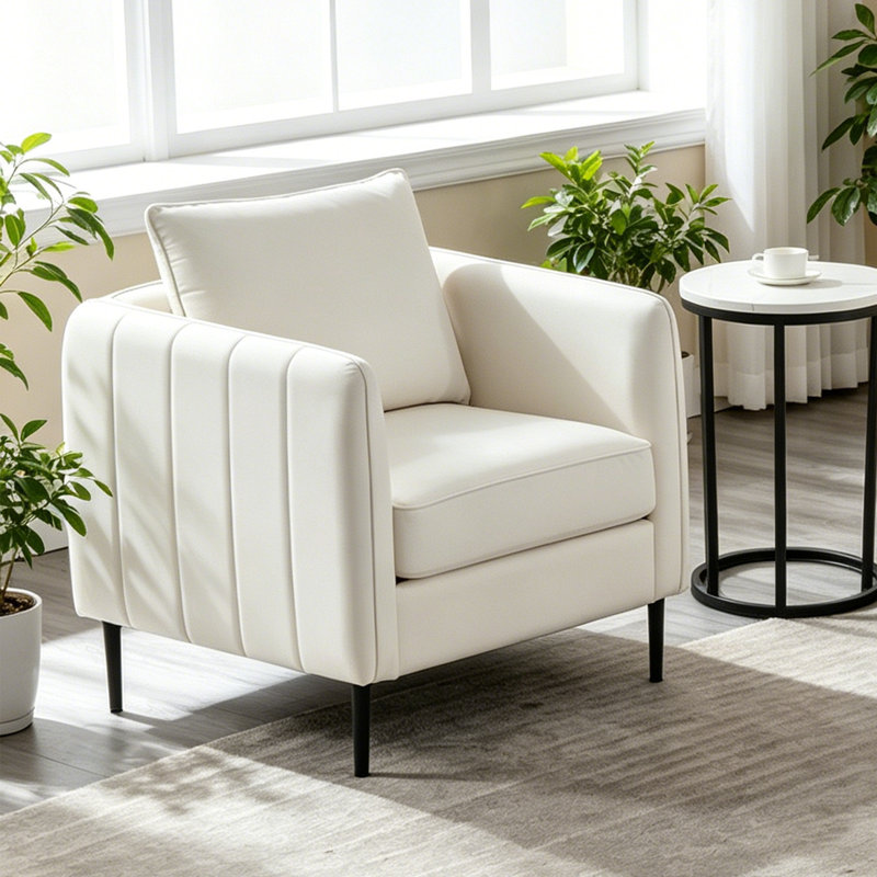 Velvet Accent Chair, Modern Tufted Single Sofa Armchair,Comfy Upholstered Armchair,Reading Club Accent Chairs for Bedroom Living Room