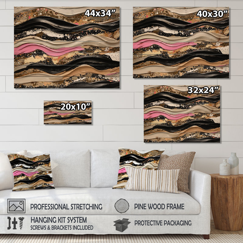 Ethereal Glow Of Canyon Desert III - Traditional Landscape Wood Wall Art On Natural Pine Wood, 30" H x 40" W x 0.78" D