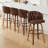 Counter Height Swivel Bar Stools With Water-Resistant Upholstered Seat Wide Backrest And Wooden Legs (Set of 4)-288038015-288038014