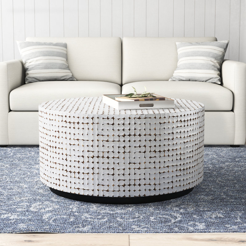 Solid Wood Coffee Table, White