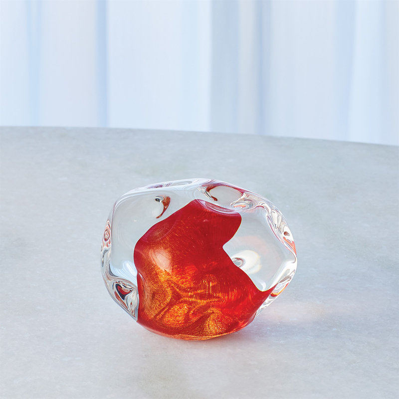Presse-papiers alvéolaire - Cinabre, H 2,75 po x l 4 po x P 3,5 po