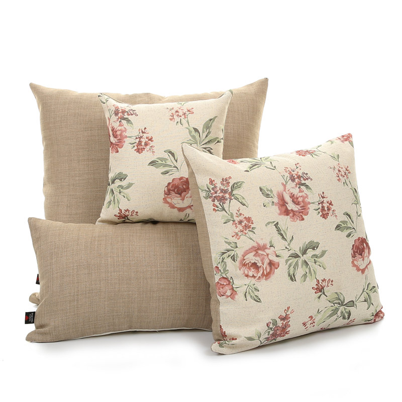 Chataignier Floral Square Throw Cushion, 43 x 43cm, Red