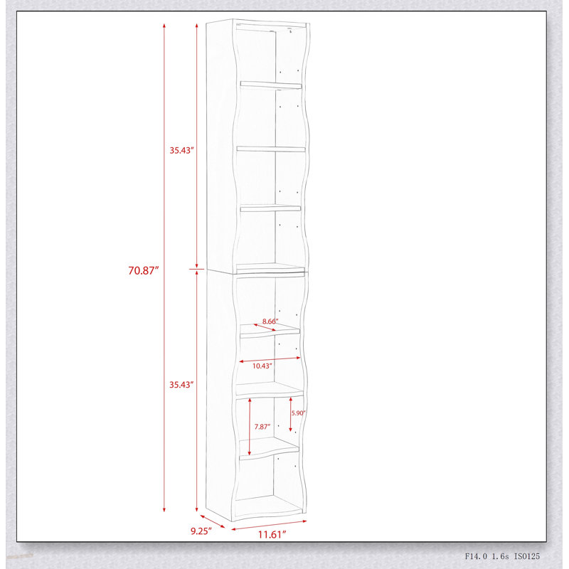 Bibliothèque ultra mince à 8 couches avec bordure ondulée, idéale pour la présentation et le rangement de votre bureau personnel