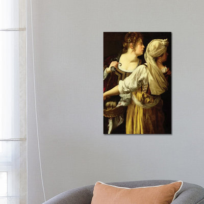 Judith And Her Servant by Artemisia Gentileschi - Wrapped Canvas Print