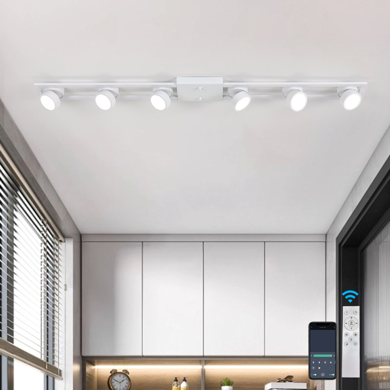 Teresc LED Integrated Flush Mount, White, 6 lights