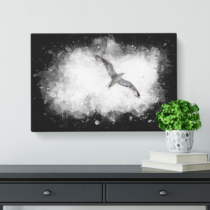 Flying Seagull - Wrapped Canvas, 60cm H x 91cm W x 4cm D